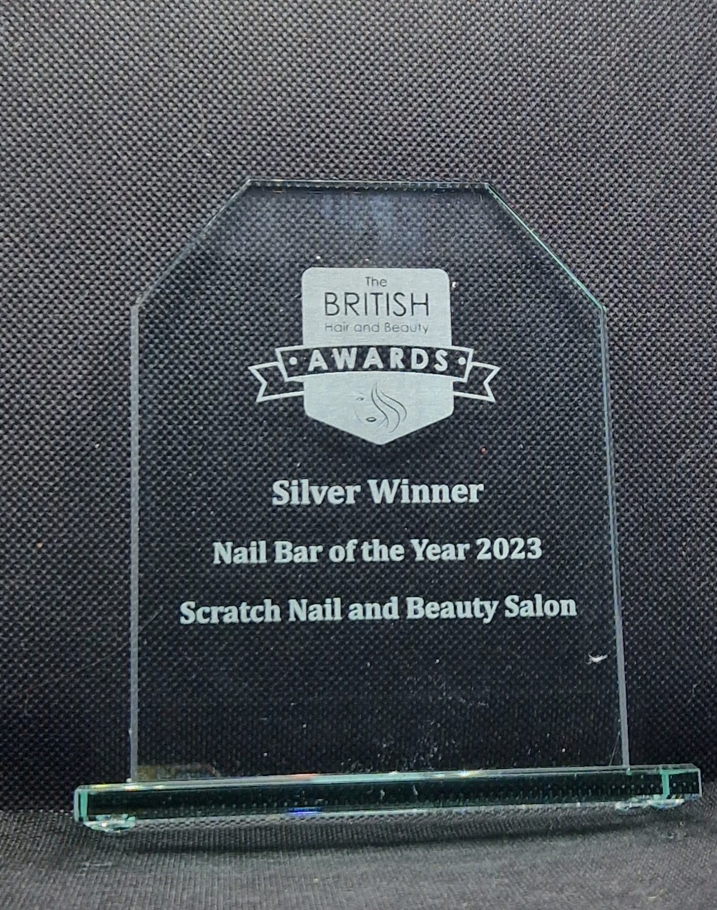Engraved Rectangular Glass Award The British Beauty Awards